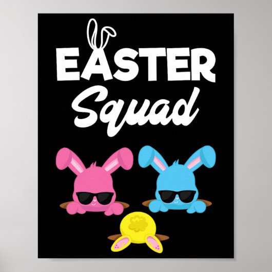 イースタースクワッドファミリーマッチングイースターコーディネート卵Hun ポスター (正面)