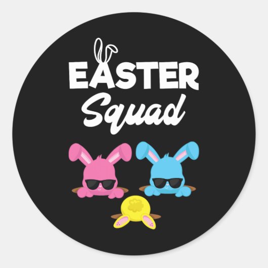 イースタースクワッドファミリーマッチングイースターコーディネート卵Hun ラウンドシール (正面)