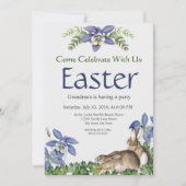 イースタースタイリッシュパーティーブルーフローラうさぎ水色 (正面)