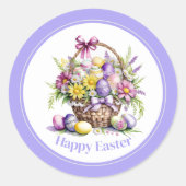 イースタースティッカーフローラバスケット ラウンドシール (正面)