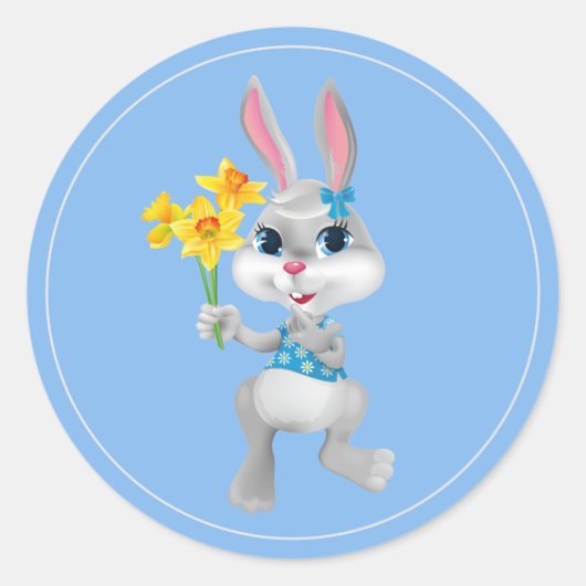 イースタースティッカー – バニー ラウンドシール (正面)