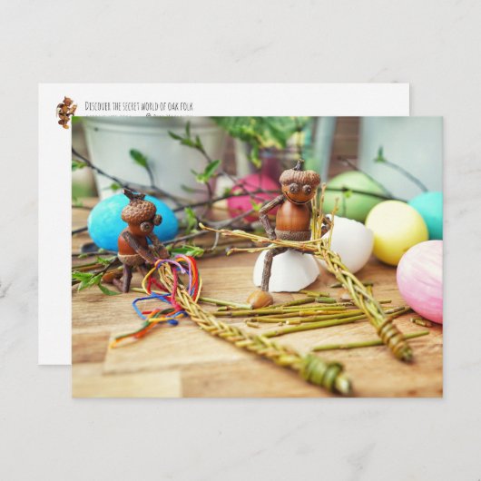 イースタースティックのイースターポストカードとコーン小妖精や小人 ポストカード (正面/裏面)