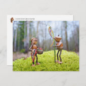 イースタースティックのイースターポストカードとコーン小妖精や小人 ポストカード (正面/裏面)