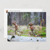 イースタースティックのイースターポストカードとコーン小妖精や小人 ポストカード (正面/裏面)