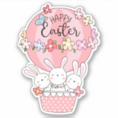 イースターステッカーギフトラベルイースターバニーズバルーン シール (正面)