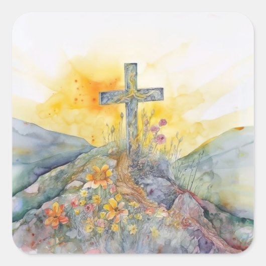 イースターステッカー スクエアシール (正面)