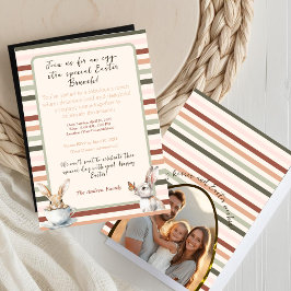 イースターストライプのバンニとの写カスタム真 招待状