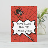 イースタースパイダーたくさんの卵からのハッピーイースター シーズンカード (スタンド正面)