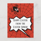 イースタースパイダーたくさんの卵からのハッピーイースター ポストカード (正面)