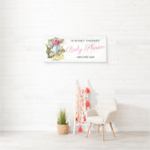 イースタースプリングタイムバニーフローラベビーシャワー 横断幕 (インサイチュ)