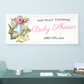 イースタースプリングタイムバニーフローラベビーシャワー 横断幕 (トレードショー)