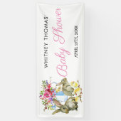 イースタースプリングタイムバニーフローラベビーシャワー 横断幕 (縦)