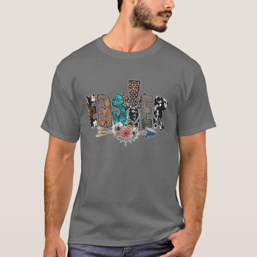 イースターズデイコウィドヒョウターコイズウエスタン Tシャツ (正面)