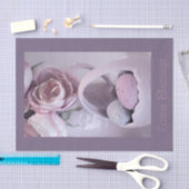 イースターセラミックバスケット(卵と花のバラ) 薄葉紙 (クラフト)