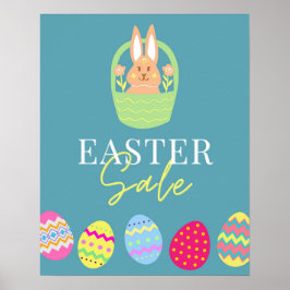 イースターセールの看板、イースターラビットイースターエッグポスター ポスター