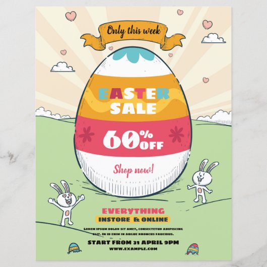 イースターセールフライヤーテンプレート (正面)