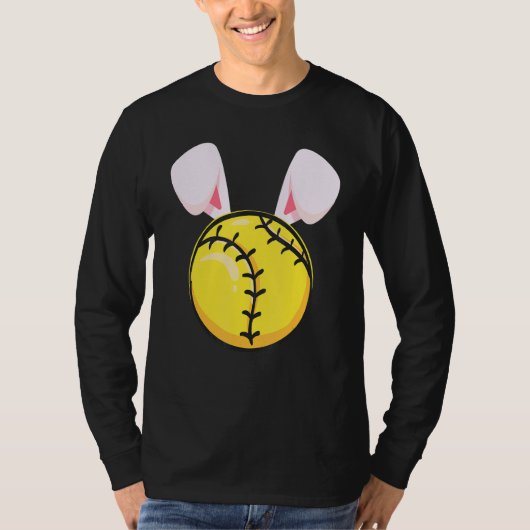 イースターソフトボール復活祭イースターバニーソフトボール Tシャツ (正面)