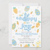イースターソーホッピーは4人の少年になる誕生日 招待状 (正面)