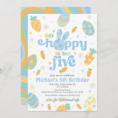 イースターソーホッピーへ5男の子の誕生日 招待状 (正面/裏面)