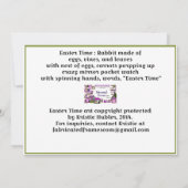 イースタータイムバニーエッグつる植物ウォッチハッピーイースター 案内状 (裏面)