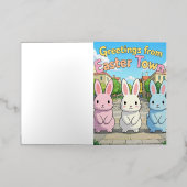 イースタータウンお祝い 箔グリーティングカード (外側レイダウン)