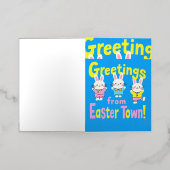 イースタータウンからの挨拶 箔グリーティングカード (外側レイダウン)