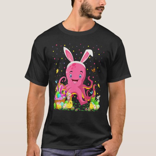 イースタータコバニーエッグ狩りタコタコイースタースー Tシャツ (正面)