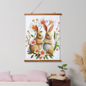 イースタータペストリーコットンテイルズアンドシノワズリー 吊り下げ型タペストリー (寝室)