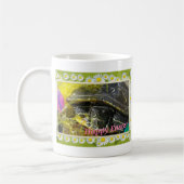 イースタータートルフラワー縁どデジタルアート コーヒーマグカップ (左)