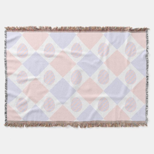 イースターダイヤモンドの卵飾付きパターン スローブランケット (正面)