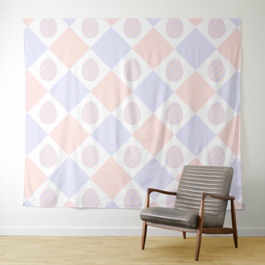 イースターダイヤモンドの卵飾付きパターン タペストリー (インサイチュ(横))