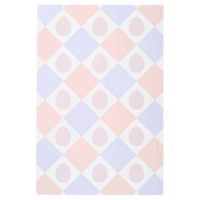 イースターダイヤモンドの卵飾付きパターン メタルプリント (正面)