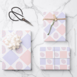 イースターダイヤモンドの卵飾付きパターン ラッピングペーパーシート