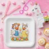 イースターダック ペーパープレート (パーティー)