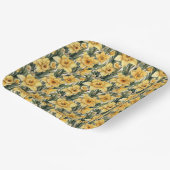 イースターダッフォディル黄色の花水色パターン ペーパープレート (傾斜あり)