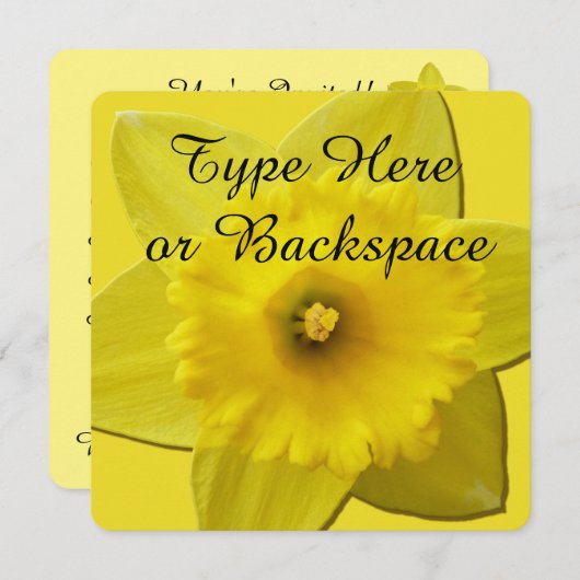 イースターダフォディル招待状イースターカーカスタマイズド 招待状 (正面/裏面)