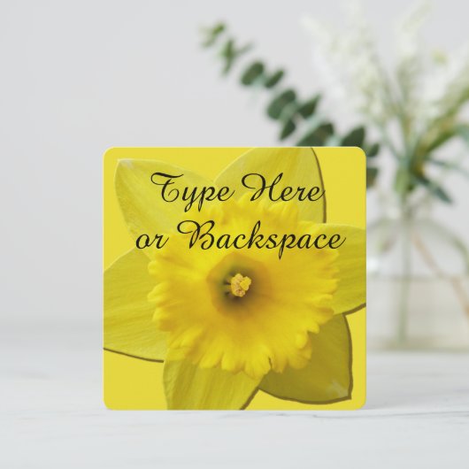 イースターダフォディル招待状イースターカーカスタマイズド 招待状 (スタンド正面)