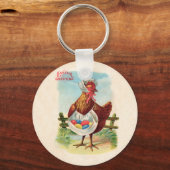イースターチキンファームかわいいアンティーク卵 キーホルダー (正面)