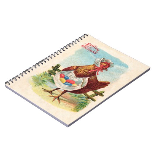 イースターチキンファームかわいいアンティーク卵 ノートブック (左側)