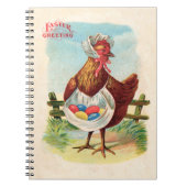 イースターチキンファームかわいいアンティーク卵 ノートブック (正面)