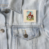 イースターチキンファームかわいいアンティーク卵 缶バッジ (インサイチュ)