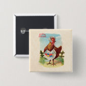 イースターチキンファームかわいいアンティーク卵 缶バッジ (正面&裏面)