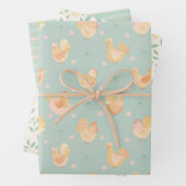 イースターチキン&ニンジンのギフトラップ ラッピングペーパーシート (インサイチュ)