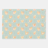 イースターチキン&ニンジンのギフトラップ ラッピングペーパーシート (正面)