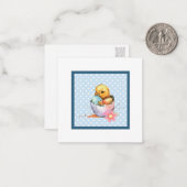 イースターチキン（ポストカードスタイル）グリーティング ノートカード (正面/裏面インサイチュ)