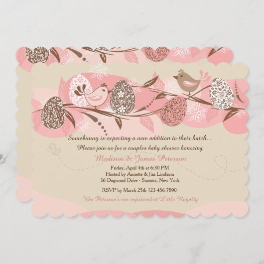 イースターチックカップルベビーシャワー招待状 招待状 (正面/裏面)