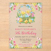 イースターチックスとエッグ春5誕生日 アクリル招待状 (正面)