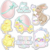 イースターチックスと卵春ダイカットビニールセット シール (正面)