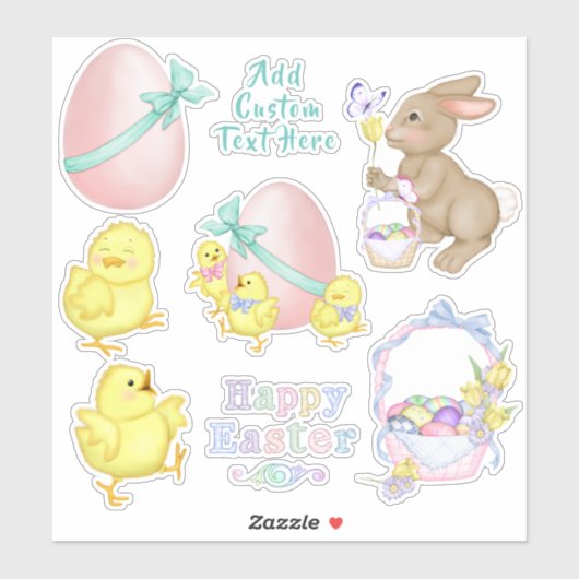 イースターチックスと卵春ダイカットビニールセット シール (シート)