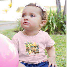 イースターチックスを搭載した列車のエンジン トドラーTシャツ